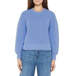 GAP Blue Cotton Chunky Knit Sweater Crewneck Long Sleeve Women Small pullover